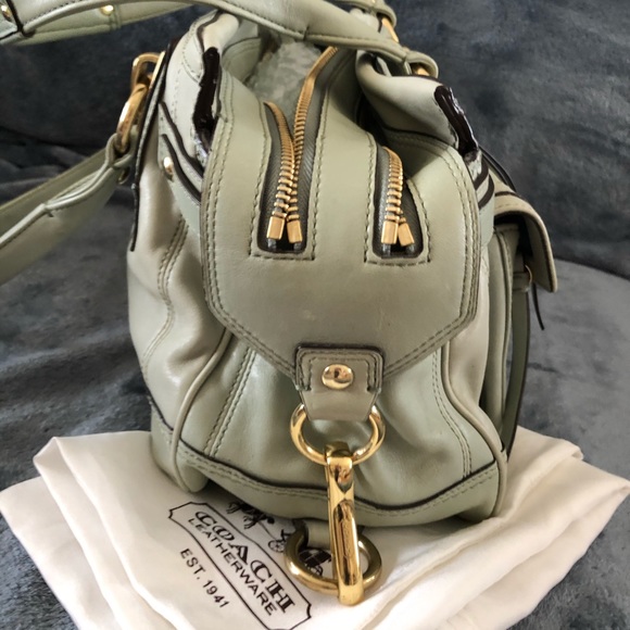 RARE Coach Lindsay Satchel Mineral Green 12475